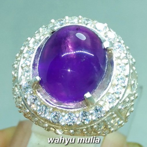 batu cincin kecubung ungu kalimantan asli ametis amatis yang bagus ungu tua kemerahan_1