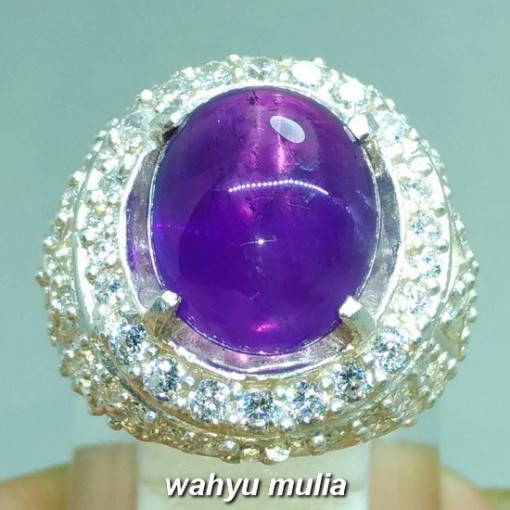 batu cincin kecubung ungu kalimantan asli ametis amatis yang bagus ungu tua kemerahan_2