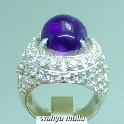 batu cincin kecubung ungu kalimantan asli ametis amatis yang bagus ungu tua kemerahan_5
