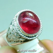 Batu Cincin merah delima Ruby ring perak ukir naga  Asli 