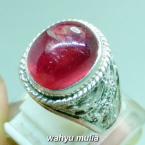  Batu  Cincin merah  delima Ruby ring perak ukir naga Asli 