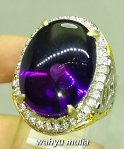 cincin batu permata kecubung ungu asli kalimantan pangkalan bagus ber memo sertifikat natural amethyst_1