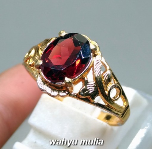 cincin cewek batu permata red garnet merah asli natural_1