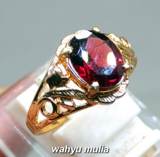 cincin cewek batu permata red garnet merah asli natural_2
