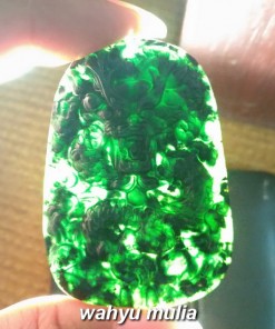 jual batu giok hitam black jade asli senter sinar tembus hijau ukir naga_4