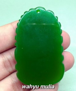 liontin batu jadeit jade hijau ukir naga asli