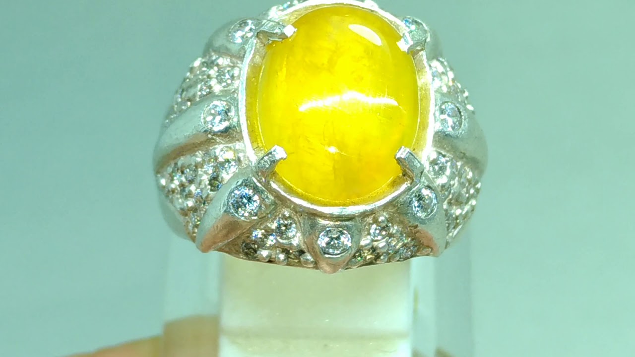 Batu Cincin Yakut Yellow safir ekstra joss Asli (Kode 979 