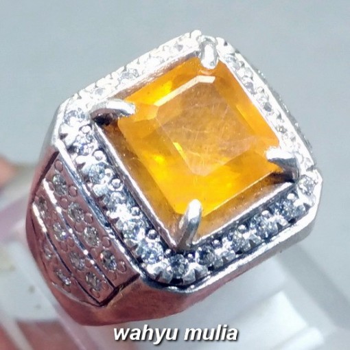 Batu Cincin Permata yakut Yellow Safir kuning Kotak Asli natural bagus harga murah_2