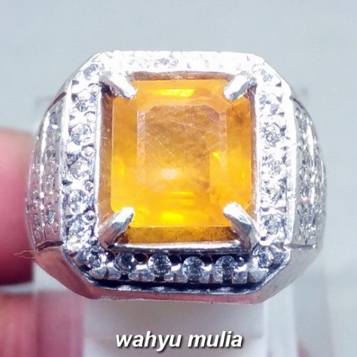 Batu Cincin Permata yakut Yellow Safir kuning Kotak Asli natural bagus harga murah_4