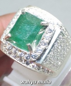 Batu Cincin zamrud emerald beryl Kotak Asli natural bersertifikat colombia_1