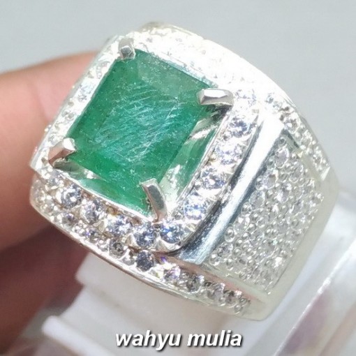 Batu Cincin zamrud emerald beryl Kotak Asli natural bersertifikat colombia_1