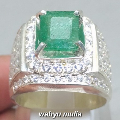 Batu Cincin zamrud emerald beryl Kotak Asli natural bersertifikat colombia_3