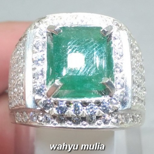 Batu Cincin zamrud emerald beryl Kotak Asli natural bersertifikat colombia_4