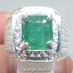 Batu Cincin zamrud emerald beryl Kotak Asli natural bersertifikat colombia_5