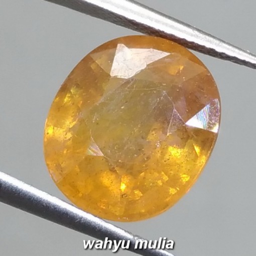 Batu Permata Natural Orangy Yellow Sapphire asli_1