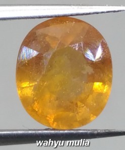 Batu Permata Natural Orangy Yellow Sapphire asli_5
