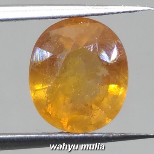 Batu Permata Natural Orangy Yellow Sapphire asli_5