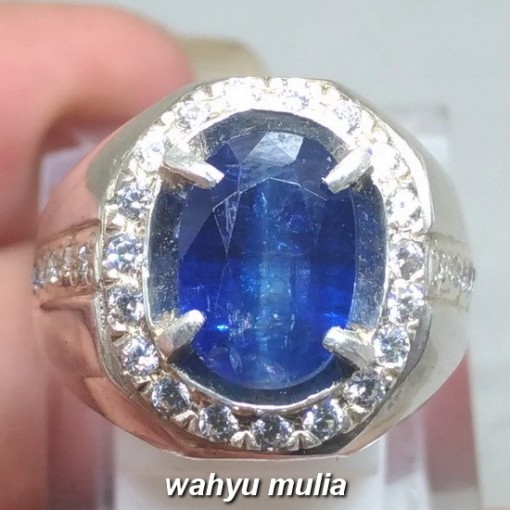 Cincin Batu Permata Blue Kyanite Asli warna biru bagus_4