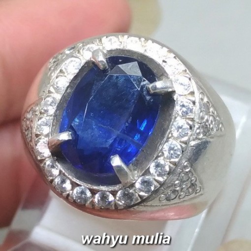 Cincin Batu Permata Royal Blue Kyanite Safir Australi Asli bagus harga murah_1