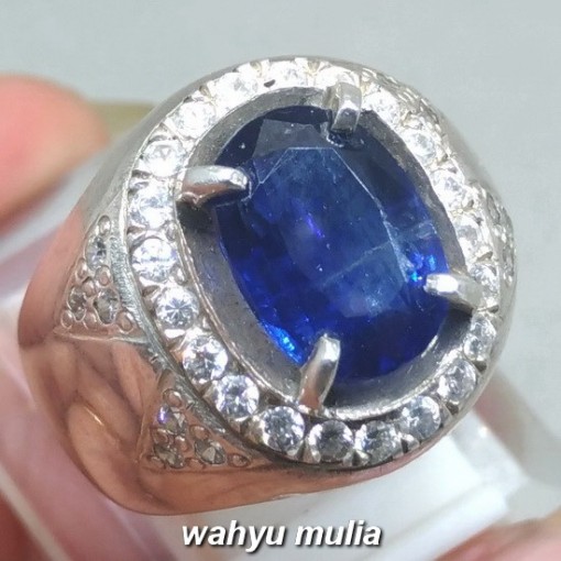 Cincin Batu Permata Royal Blue Kyanite Safir Australi Asli bagus harga murah_2