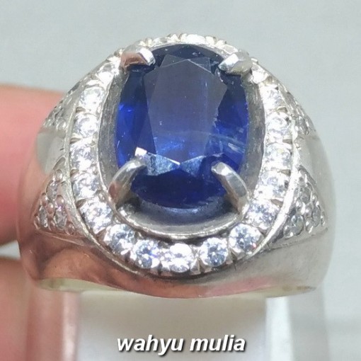 Cincin Batu Permata Royal Blue Kyanite Safir Australi Asli bagus harga murah_3