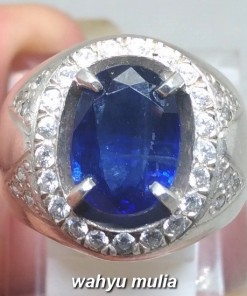 Cincin Batu Permata Royal Blue Kyanite Safir Australi Asli bagus harga murah_4