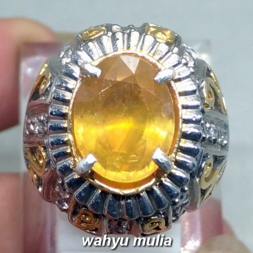 Cincin Batu Permata Yellow Safir Yakut asli natural bagus harga murah khasiat alami_5