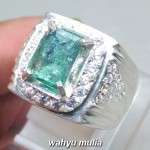 Cincin Batu Zamrud Kotak Emerald Beryl Colombia asli_1