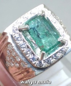 Cincin Batu Zamrud Kotak Emerald Beryl Colombia asli_2