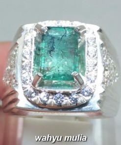 Cincin Batu Zamrud Kotak Emerald Beryl Colombia asli_3