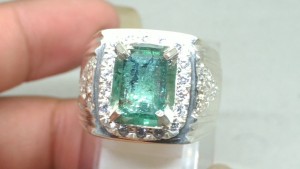 Cincin Batu Zamrud Kotak Emerald Beryl Colombia asli_4
