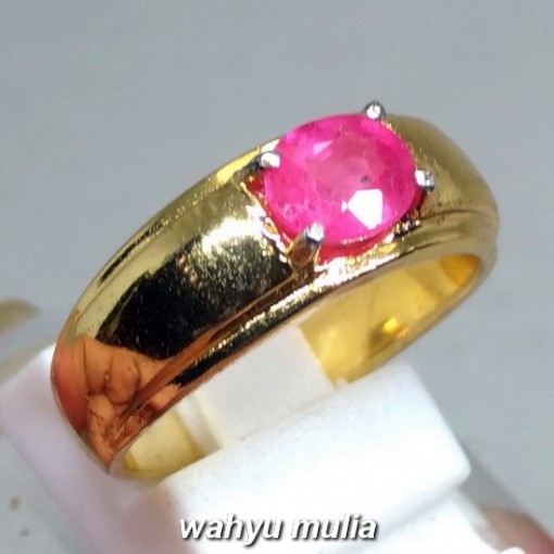 Batu Cincin Cewek Pink Ruby asli model cincin wanita nikah tunangan_2