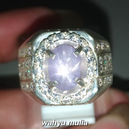 Batu Cincin Light Blue Star Safir Ceylon Srilangka asli_7