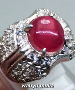 Batu Cincin Merah Delima Ruby asli natural bersertifikat_2