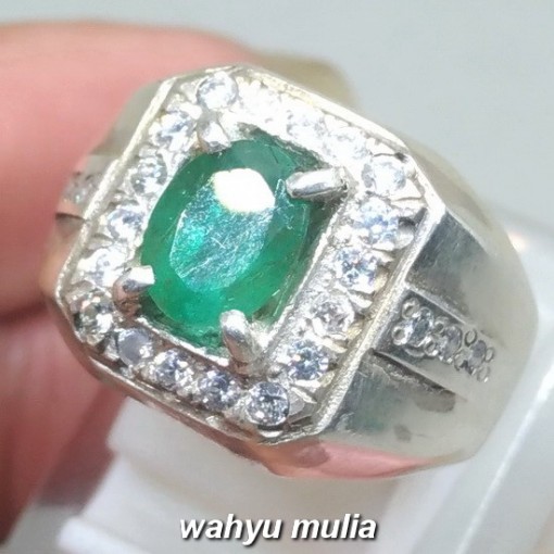 Batu Cincin Permata Hijau Zamrud Emerald Beryl asli natural bersertifikat_1
