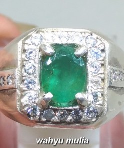 Batu Cincin Permata Hijau Zamrud Emerald Beryl asli natural bersertifikat_4