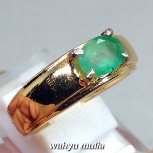Batu Cincin Permata Natural Emerald Beryl Zamrud asli harga murah untuk cewek wanita_2