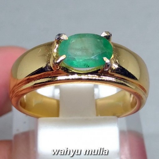 Batu Cincin Permata Natural Emerald Beryl Zamrud asli harga murah untuk cewek wanita_3
