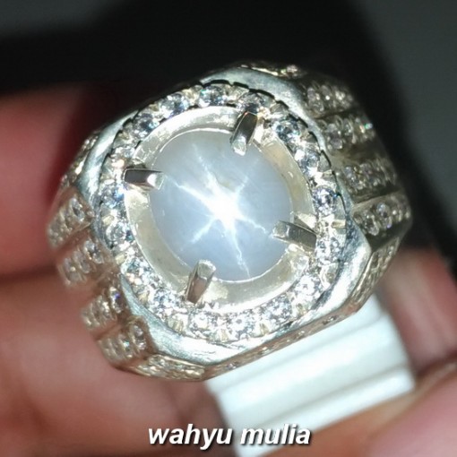 Batu Cincin Permata White Star Safir Ceylon Srilangka asli_2