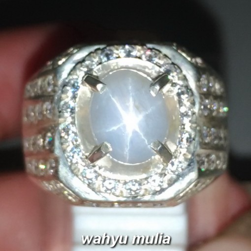 Batu Cincin Permata White Star Safir Ceylon Srilangka asli_3