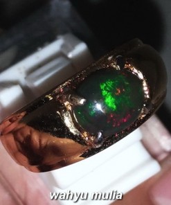 Cincin Batu Akik Black Opal Kalimaya Hitam asli model cincin cewek wanitah nikah tunangan_2