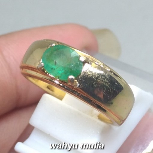 Cincin Batu Permata Zamrud natural Emerald Beryl Asli_1