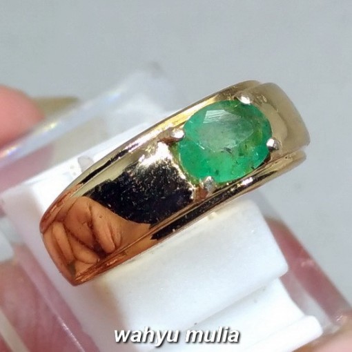Cincin Batu Permata Zamrud natural Emerald Beryl Asli_2