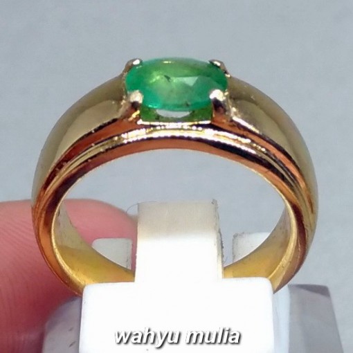 Cincin Batu Permata Zamrud natural Emerald Beryl Asli_3