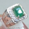Cincin Batu Zamrud hijau natural Emerald Beryl bentuk kotak asli harga murah colombia_2