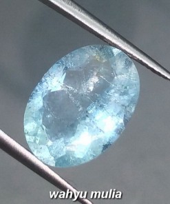 Batu Permata natural Aquamarine Beryl Biru asli putih khasiat harga asal gambar foto_1