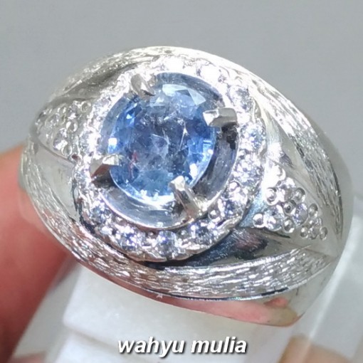 foto Batu Cincin natural Blue Safir Srilangka ceylon asli harga khasiat ciri_1