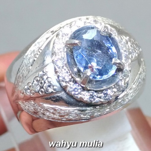 foto Batu Cincin natural Blue Safir Srilangka ceylon asli harga khasiat ciri_2