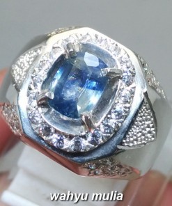 foto Cincin Batu Permata Blue Safir Srilangka Ceylon asli bersertifikat khasiat ciri harga_1