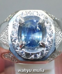 foto Cincin Batu Permata Blue Safir Srilangka Ceylon asli bersertifikat khasiat ciri harga_4
